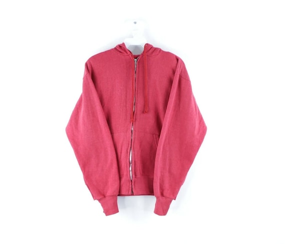 80s Streetwear Mens Small Blank Full Zip Hoodie Sw