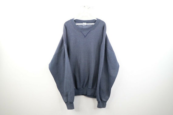 90s Russell Athletic Mens 2XL Blank Faded Crewneck
