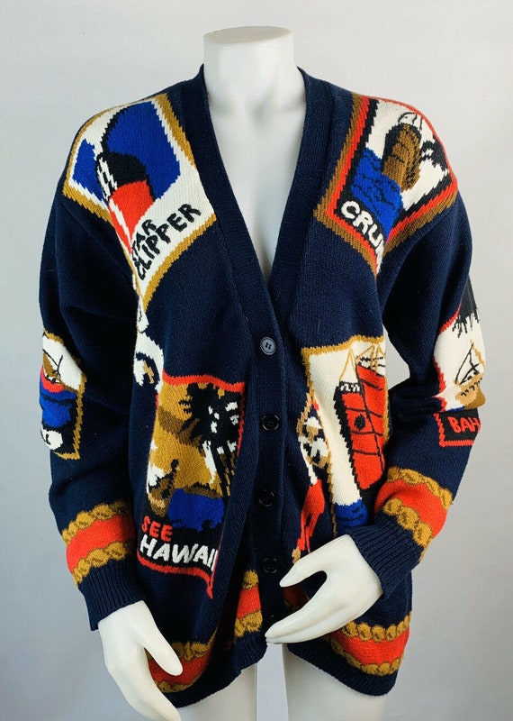 VTG 90s Womens Medium Oversized Travel Patchwork C