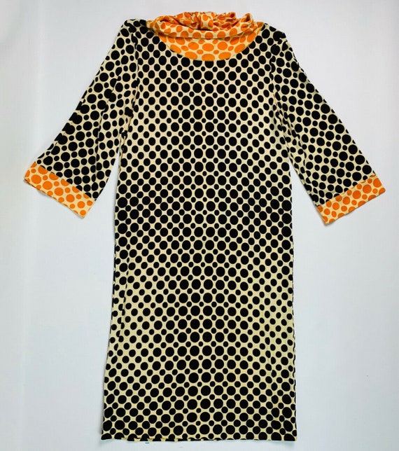 Vintage 1970s Goldworm Italy Polka Dot Circle Dres