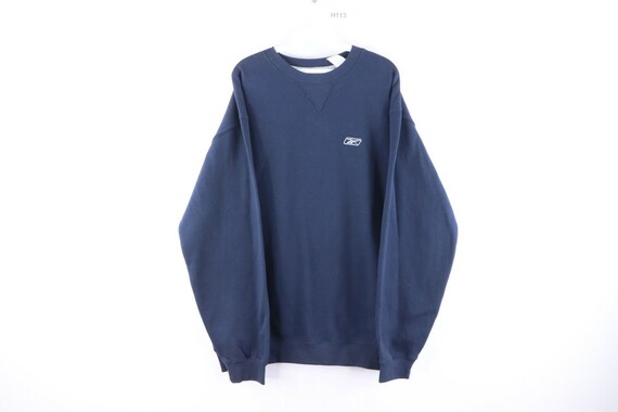 90s Reebok Mens Large Stitched Logo Blank Crewneck