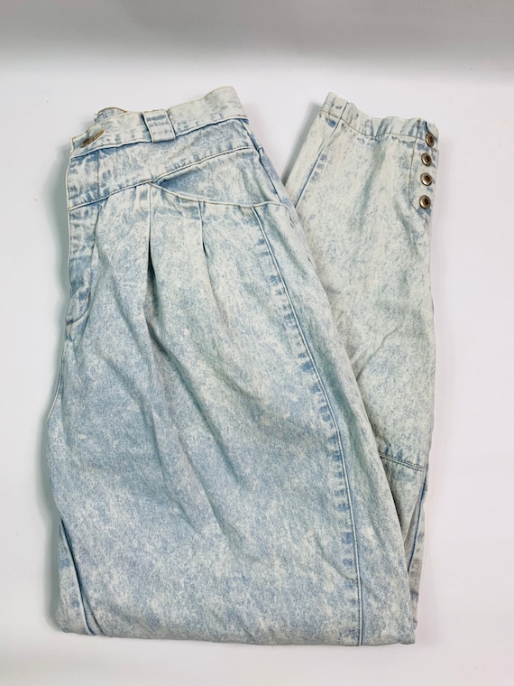 VTG 80s Streetwear Womens 10 Tapered Leg Acid Wash