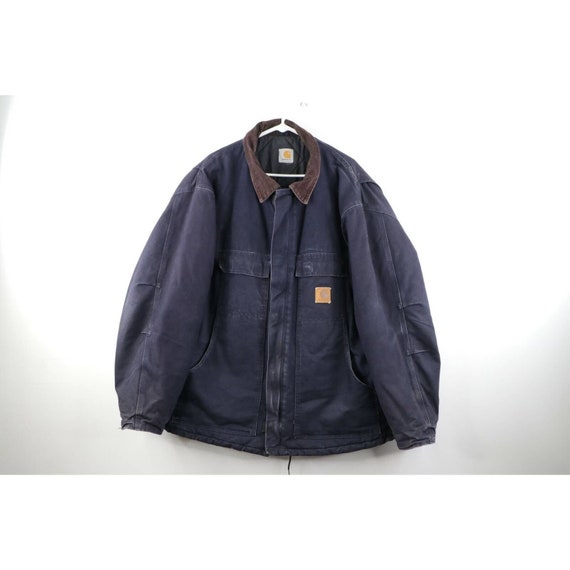 90s Carhartt Spell Out Corduroy Collar Distressed