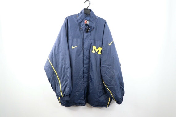 90s Nike Mens 4XL University of Michigan Football Team Issued Parka Jacket, 90s Nike Michigan Football Jacket, Nike Michigan Football, Nike,