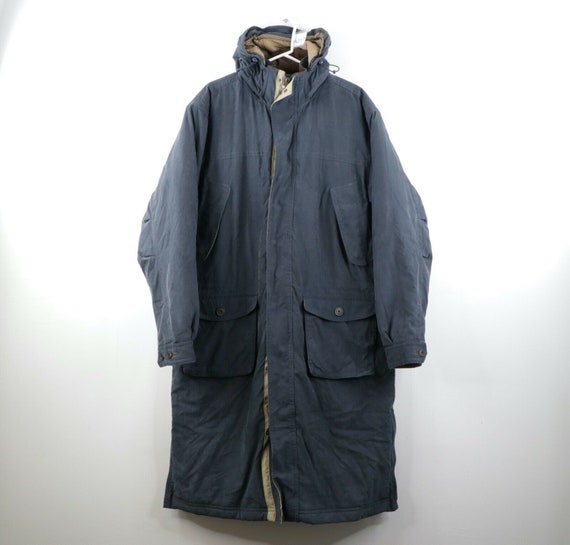 90s L.L. Bean Mens XL Wool Lined Hooded Puffer Ful