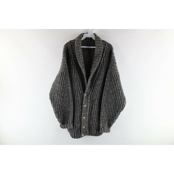 90s Lands End Mens XL Irish Wool Chunky 