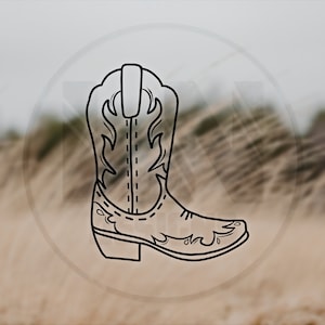 Western Cowboy Cowgirl Boot Vinyl Decal, Car Truck Sticker