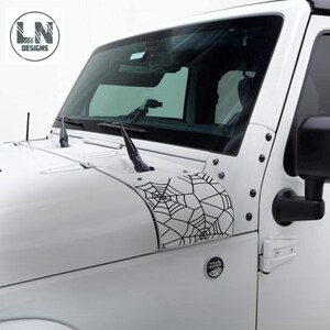 Halloween Spooky Spider Webs Cowl Decal Set | Fits Jeep Wrangler JK JKU 2007-2018