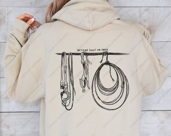 Western Souls Live Forever Cowgirl Cowboy Zandkleur Hoodie, Boho Western Vintage Sweatshirt, Rodeo Rancher Wild West-kleding