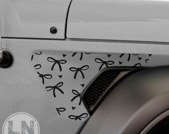 Coquette Bows Fender Vent Decal Set | Fits Jeep Wrangler JL JLU/Gladiator 2018-2025
