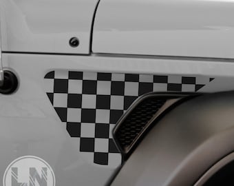 Checkered Fender Vent Decal Set | Fits Jeep Wrangler JL JLU/Gladiator 2018-2025