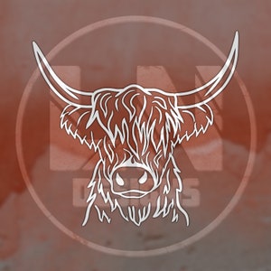 Highland Cow Cute Western Vinyl Decal, Car Truck Automotive Sticker