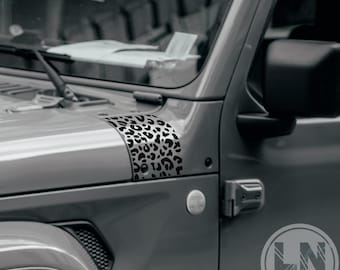 Cheetah Print Cowl Decal Set | Fits Jeep Wrangler JL JLU / Gladiator 2018-2025