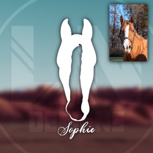 Custom Horse Face Marking Silhouette And Name Sticker Vinyl Decal