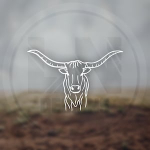 Texas Longhorn Cow Cattle Western Truck Car Vinyl Decal Sticker