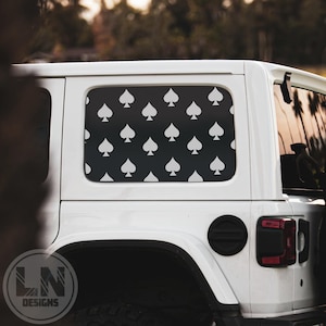 Spades achterruitsticker zijkant | Past op Jeep Wrangler JK JL 2007-2025