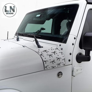 Coquette Bows Cowl Decal Set | Fits Jeep Wrangler JK JKU 2007-2018