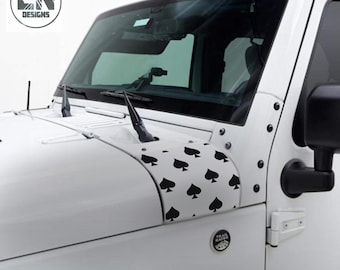 Spades Cowl Decal Set | Fits Jeep Wrangler JK JKU 2007-2018