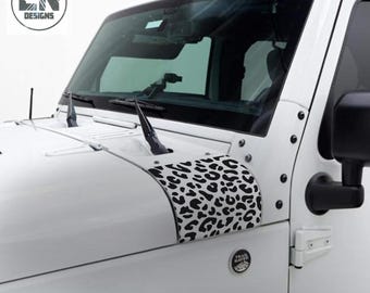 Cheetah Print Cowl Decal Set | Fits Jeep Wrangler JK JKU 2007-2018