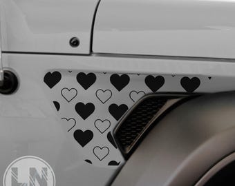 Heart Pattern Fender Vent Decal Set | Fits Jeep Wrangler JL JLU/Gladiator 2018-2025