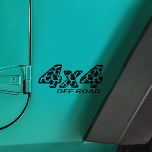 Cow Print 4x4 Off Road Decal Sticker | Fits Jeep Wrangler