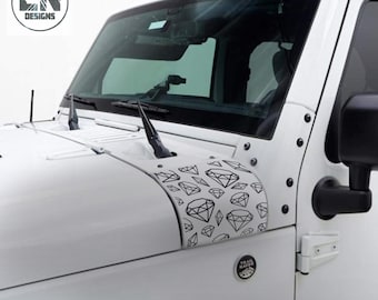 Diamond Crystal Cowl Decal Set | Fits Jeep Wrangler JK JKU 2007-2018
