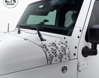 Set di adesivi Western Cactus per cofano / Compatibile con Jeep Wrangler JK JKU 2007-2018