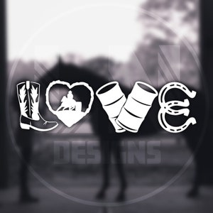 Barrel Racing Cowgirl Horse Love Vinyl Decal