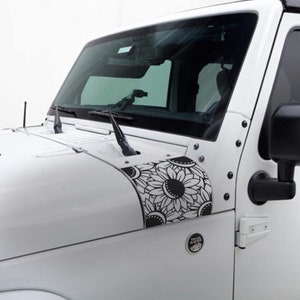 Stickerset colsjaal met zonnebloempatroon | Past op Jeep Wrangler JK JKU 2007-2018