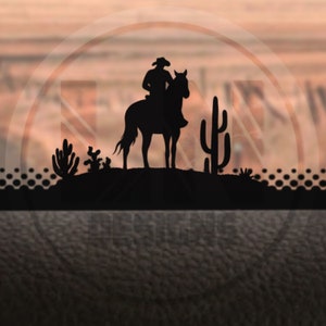 Cowboy Cactus Desert Landscape Easter Egg Vinyl Decal For Windshield | Fits Jeep Wrangler JK jku JL jlu