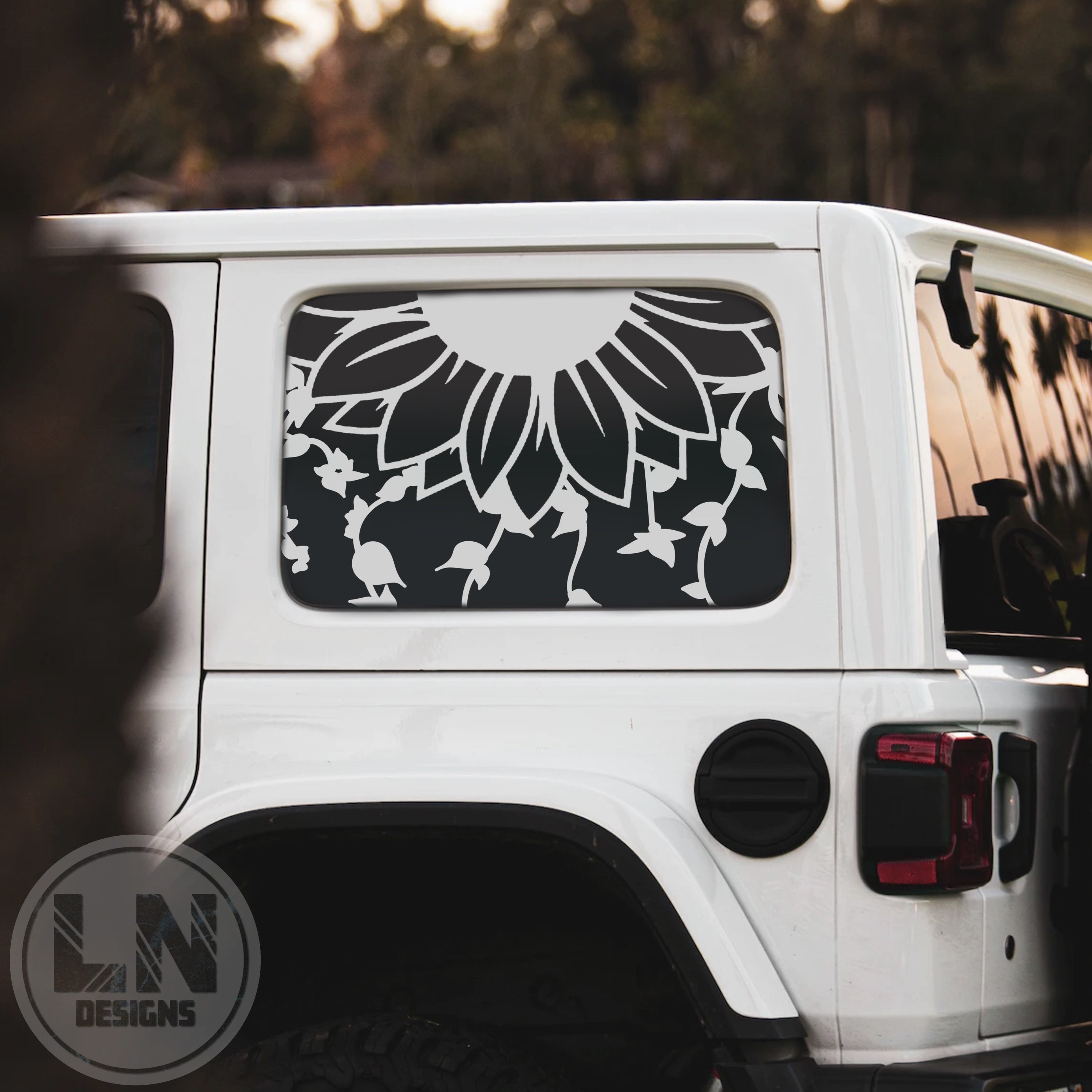 Sunflower & Ivy Vines Side Rear Window Decal Fits Jeep - Etsy