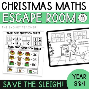 Escape Room matematica natalizia, caccia al tesoro con risoluzione dei problemi (digitale)