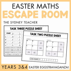 Easter Maths Escape Room | Multiplication, Division, Algebra, Addition & Subtraction, Printable Team Building Logic Puzzles