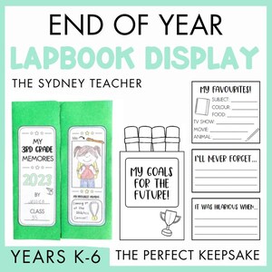 Actividad de manualidades para lapbook de fin de año / Proyecto de anuario imprimible, libro de recuerdos del estudiante, recurso de reflexión y recuerdo 2025 y más allá