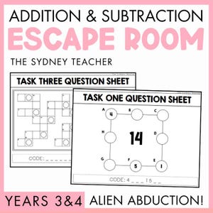 Addition & Subtraction Maths Escape Room | Numbers Within 1000, Printable Logic Puzzles, Team Building Activity for Lower Primary