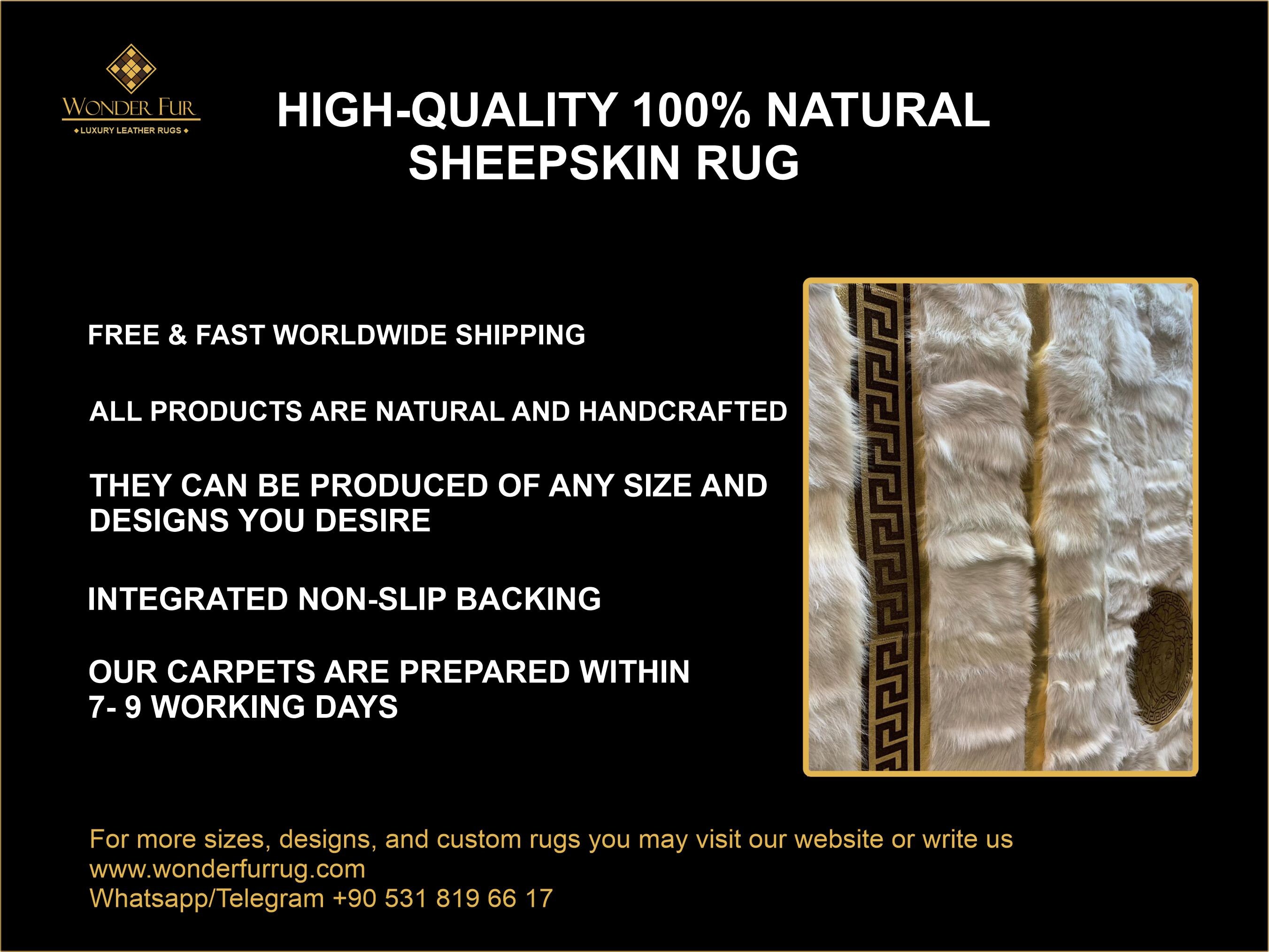 Luxury White Black Large Sheepskin Area Rug 8 X 10 Natural Etsy