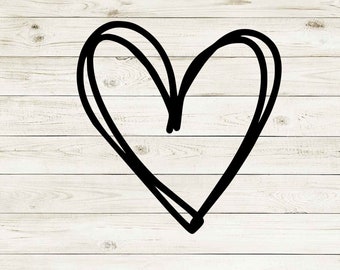Doodle Heart Svg Etsy