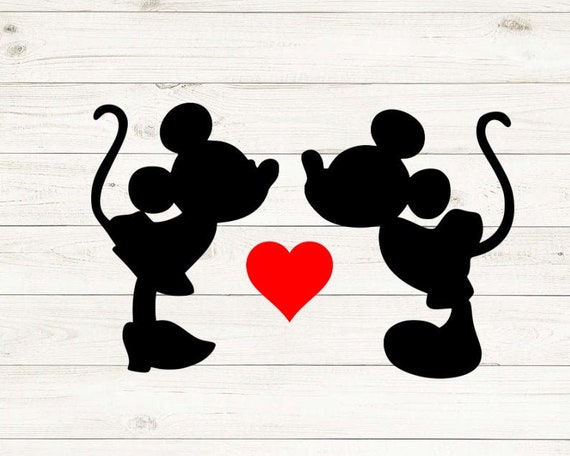 Mickey And Minnie Kissing Svg Disney Mickey Mouse Svg Disney Etsy