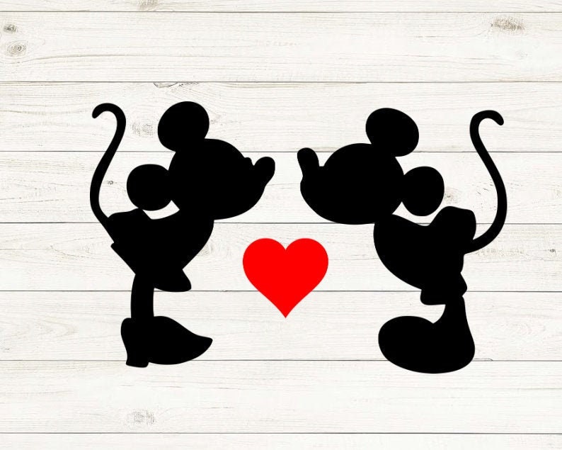 Download Mickey and Minnie Kissing SVG Disney Mickey Mouse SVG ...