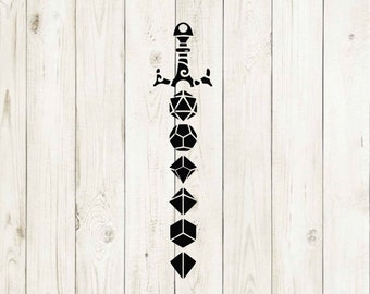 Würfel Schwert svg, D20 svg, D20 Shirt, Waffe svg, D&D svg, Dungeons and Dragons svg, DnD Shirt, Dungeons and Dragons shirt, Cricut svg
