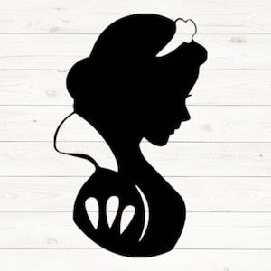 Snow White Silhouette Bust - Snow White - Digital Download, Instant Download, svg, dxf, eps & png files included!