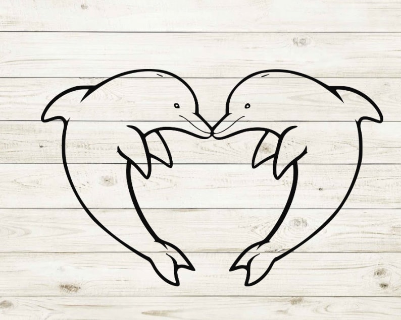 Dolphin Heart svg Heart svg Valentine's Day svg | Etsy