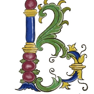 Alphabet Set -Be Jeweled Medieval clipart ampliado, letra Clipart, descarga instantánea Ilustración por Vandy
