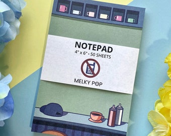Diner Notepad | Coffee Notepad | 4 x 6 Notepad | Cozy Stationery