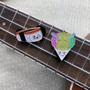Spam Musubi and Shave Ice Enamel Pins