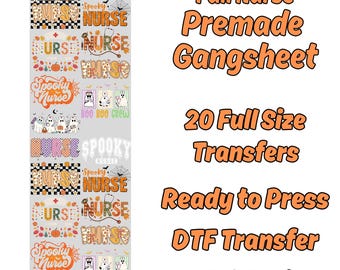 Nurse Fall gangSheet, Nurse DTF Transfers, Fall DTF Transfer Ready For Press, Fall DTF Ready to Press, Tshirt Design, Nurse heat transfers,
