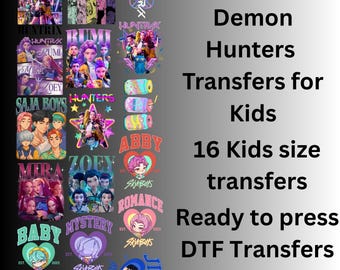 Kpop Demon Hunter DTF Bundle, Sa-ja Boy , Hun-trix Transfers, Girl Dinner , Cat And Bird Transfers, Sa-ja Girls Bands, Mi.ra, Ru.mi, Jo.ey