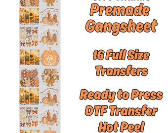 Give thanks Pumpkin gangSheet, God id good DTF Transfers, Fall Pumpkin Transfer Ready For Press, Fall DTF Ready to Press, Tshirt Design,