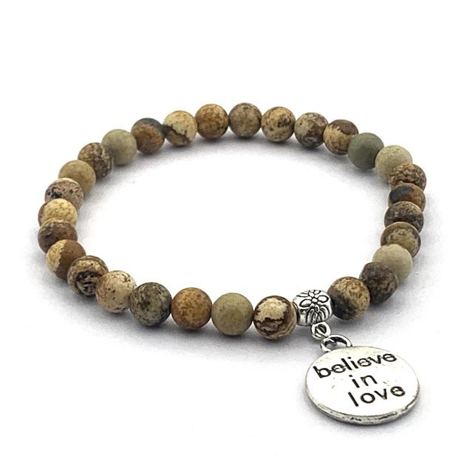 Yellow Jasper Stone bead bracelet Etsy