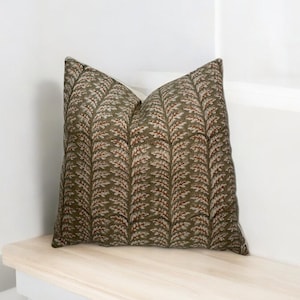 Handcrafted Linen Pillow Cover - Natural & Eco-Friendly Home Décor, Hand Block Floral Pillow Covers,  Hand Blocked Cushion Cover